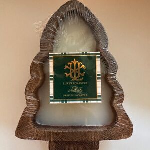 Lux Noble Fir-Fall 2 Wick Tree Wood Bowl Candle!